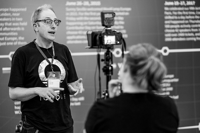 A WordCamp Europe Media Partner being interviewed