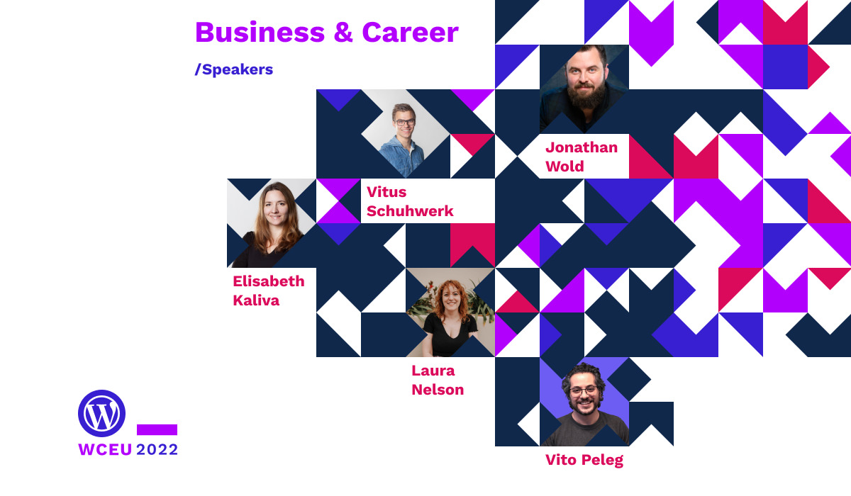 Speakers on the topics Business & Career, with Elisabeth Kaliva, Laura Nelson, Vitus Schuwerk, Jonathan Wold and Vito Peleg