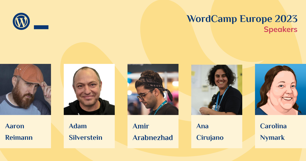 Our second group of speakers - Aaron Reimann, Adam Silverstein, Amir Arabnezhad, Ana Cirujano and Carolina Nymark