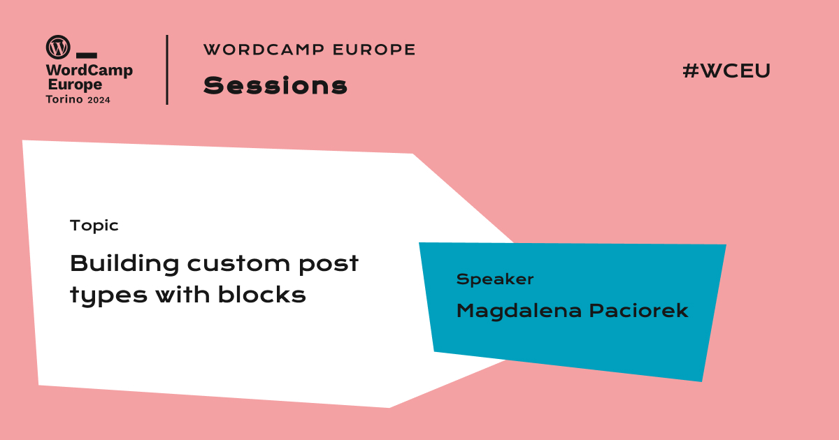 Building custom post types with blocks