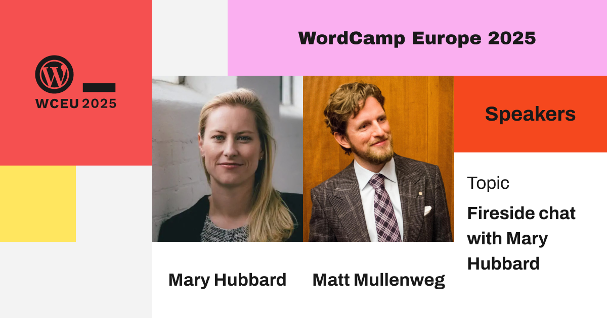 Fireside chat with Mary Hubbard and Matt Mullenweg (Track 1)